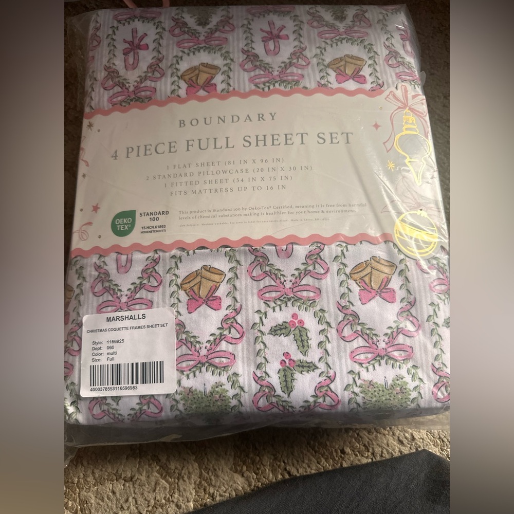 Envogue Christmas Coquette FULL Bed Sheets